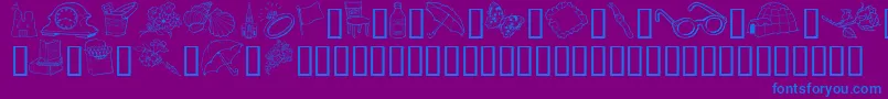fuente GeGrabBagI – Fuentes Azules Sobre Fondo Morado