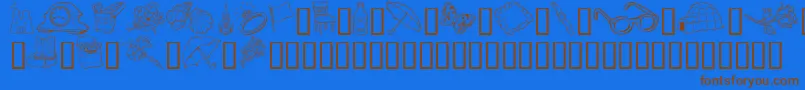 GeGrabBagI-Schriftart – Braune Schriften auf blauem Hintergrund