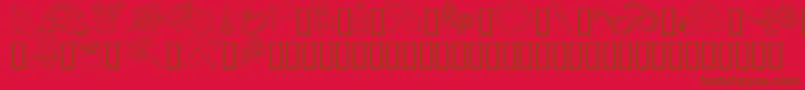 GeGrabBagI Font – Brown Fonts on Red Background