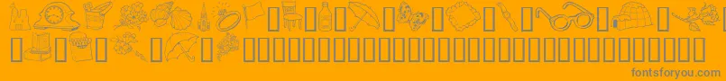 GeGrabBagI-Schriftart – Graue Schriften auf orangefarbenem Hintergrund