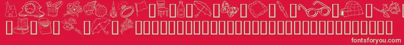 GeGrabBagI Font – Green Fonts on Red Background