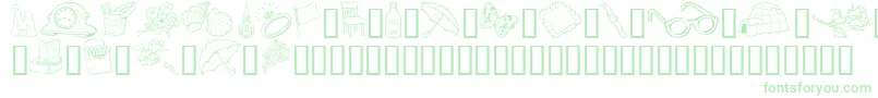 GeGrabBagI Font – Green Fonts on White Background