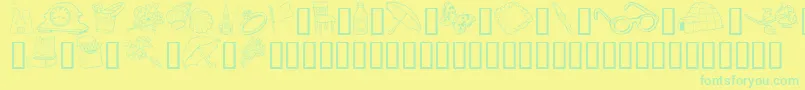 GeGrabBagI Font – Green Fonts on Yellow Background