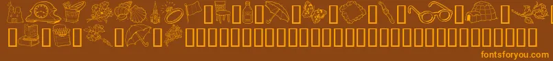 GeGrabBagI Font – Orange Fonts on Brown Background