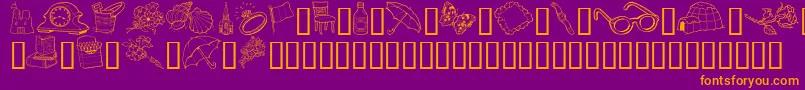Fonte GeGrabBagI – fontes laranjas em um fundo violeta