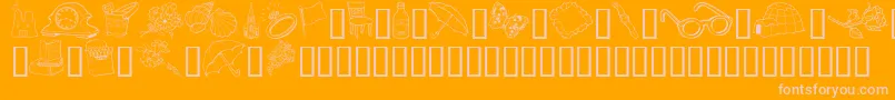 GeGrabBagI Font – Pink Fonts on Orange Background