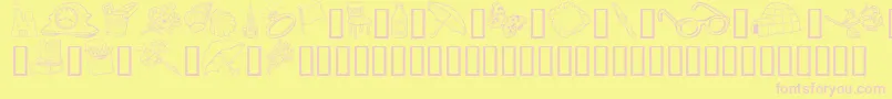 GeGrabBagI-fontti – vaaleanpunaiset fontit keltaisella taustalla