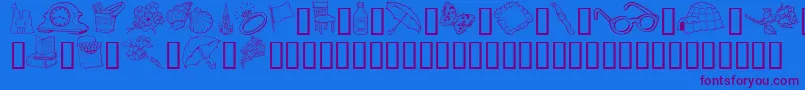 GeGrabBagI Font – Purple Fonts on Blue Background