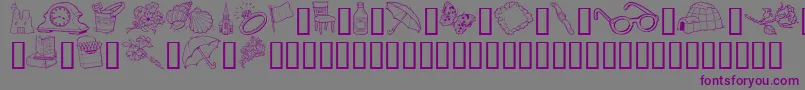 フォントGeGrabBagI – 紫色のフォント、灰色の背景