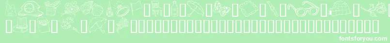 GeGrabBagI Font – White Fonts on Green Background