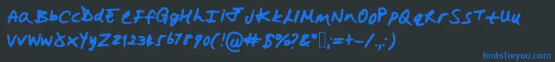 フォントHollysharpie – 黒い背景に青い文字