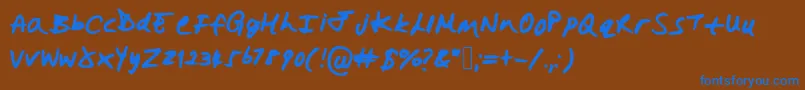 Hollysharpie-Schriftart – Blaue Schriften auf braunem Hintergrund