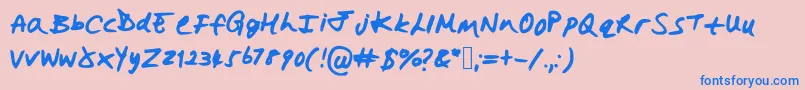 Hollysharpie-Schriftart – Blaue Schriften auf rosa Hintergrund