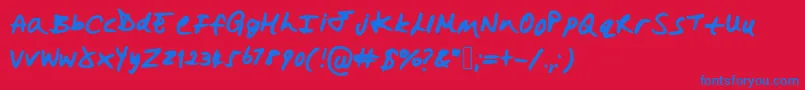 Hollysharpie-Schriftart – Blaue Schriften auf rotem Hintergrund