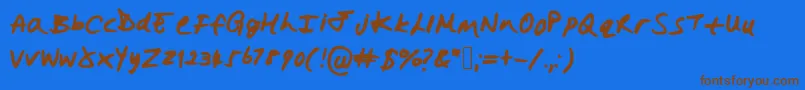 Hollysharpie Font – Brown Fonts on Blue Background