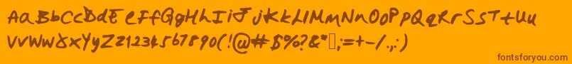 Hollysharpie Font – Brown Fonts on Orange Background