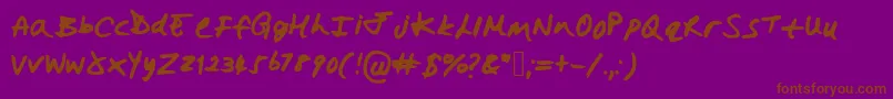 Hollysharpie-Schriftart – Braune Schriften auf violettem Hintergrund