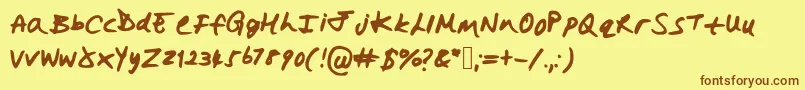 Hollysharpie Font – Brown Fonts on Yellow Background