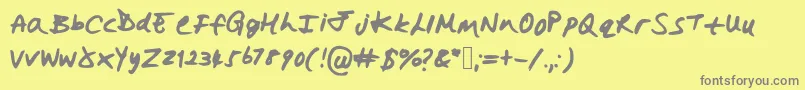 Hollysharpie Font – Gray Fonts on Yellow Background