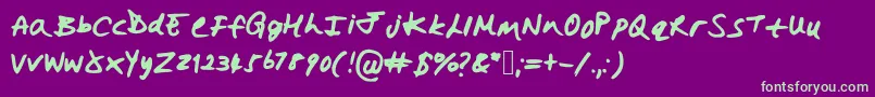 Hollysharpie Font – Green Fonts on Purple Background