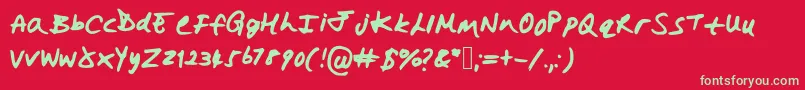 Czcionka Hollysharpie – zielone czcionki na czerwonym tle