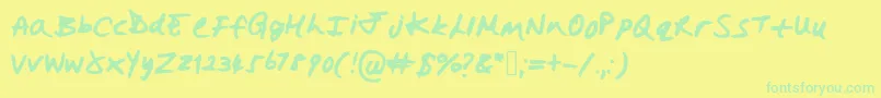 Hollysharpie Font – Green Fonts on Yellow Background