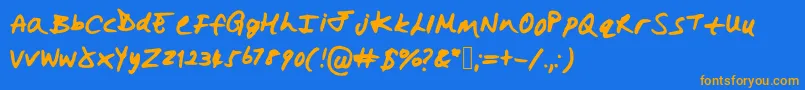 Hollysharpie Font – Orange Fonts on Blue Background
