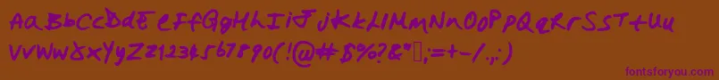 Hollysharpie-Schriftart – Violette Schriften auf braunem Hintergrund