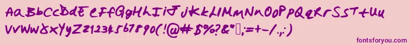 Hollysharpie Font – Purple Fonts on Pink Background