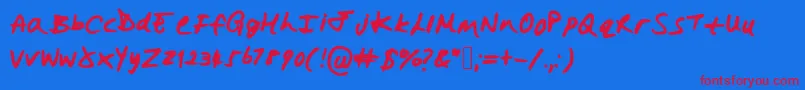 Hollysharpie Font – Red Fonts on Blue Background