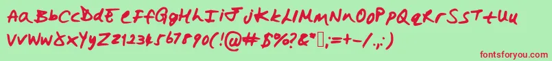 Hollysharpie Font – Red Fonts on Green Background