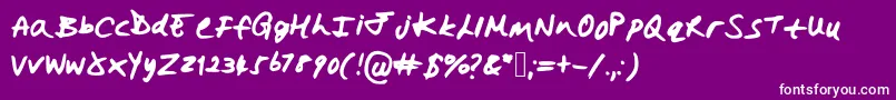 Police Hollysharpie – polices blanches sur fond violet