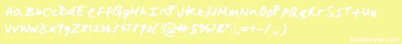Hollysharpie-Schriftart – Weiße Schriften auf gelbem Hintergrund