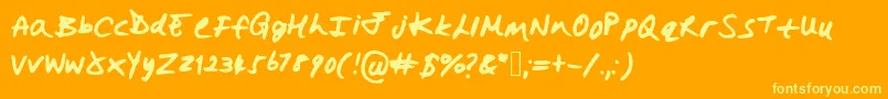Hollysharpie Font – Yellow Fonts on Orange Background