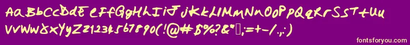 Fonte Hollysharpie – fontes amarelas em um fundo roxo