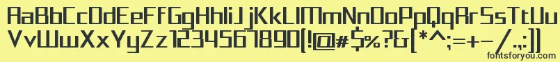 SquareaRegular Font – Black Fonts on Yellow Background