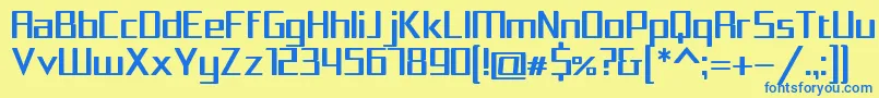 SquareaRegular Font – Blue Fonts on Yellow Background