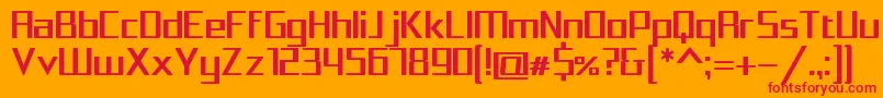 SquareaRegular Font – Red Fonts on Orange Background