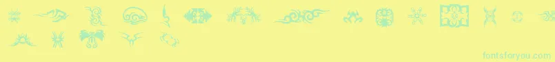 TtfTattoef Font – Green Fonts on Yellow Background