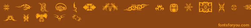 TtfTattoef Font – Orange Fonts on Brown Background