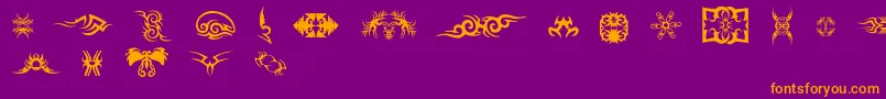 TtfTattoef Font – Orange Fonts on Purple Background