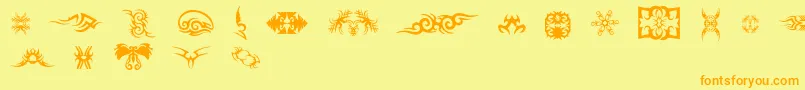 TtfTattoef Font – Orange Fonts on Yellow Background