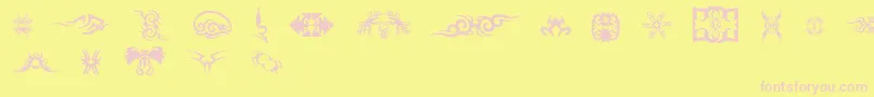 TtfTattoef Font – Pink Fonts on Yellow Background