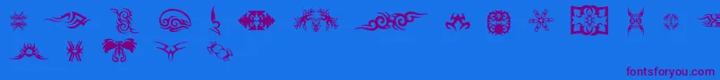 TtfTattoef Font – Purple Fonts on Blue Background