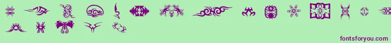 TtfTattoef Font – Purple Fonts on Green Background