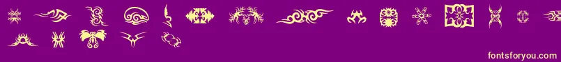 TtfTattoef Font – Yellow Fonts on Purple Background