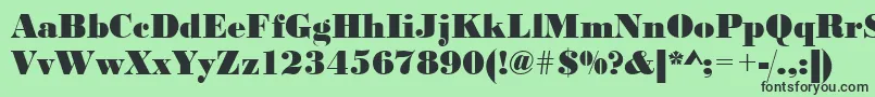 Шрифт Urwbodonidextbolnar – чёрные шрифты на зелёном фоне