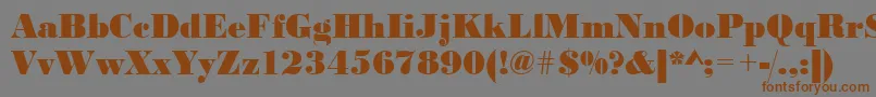 Urwbodonidextbolnar-Schriftart – Braune Schriften auf grauem Hintergrund