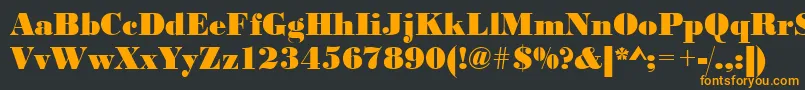 フォントUrwbodonidextbolnar – 黒い背景にオレンジの文字