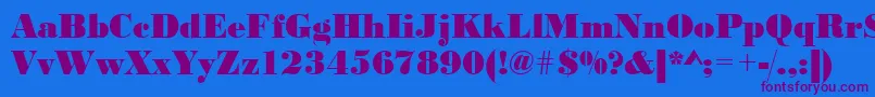 Urwbodonidextbolnar Font – Purple Fonts on Blue Background